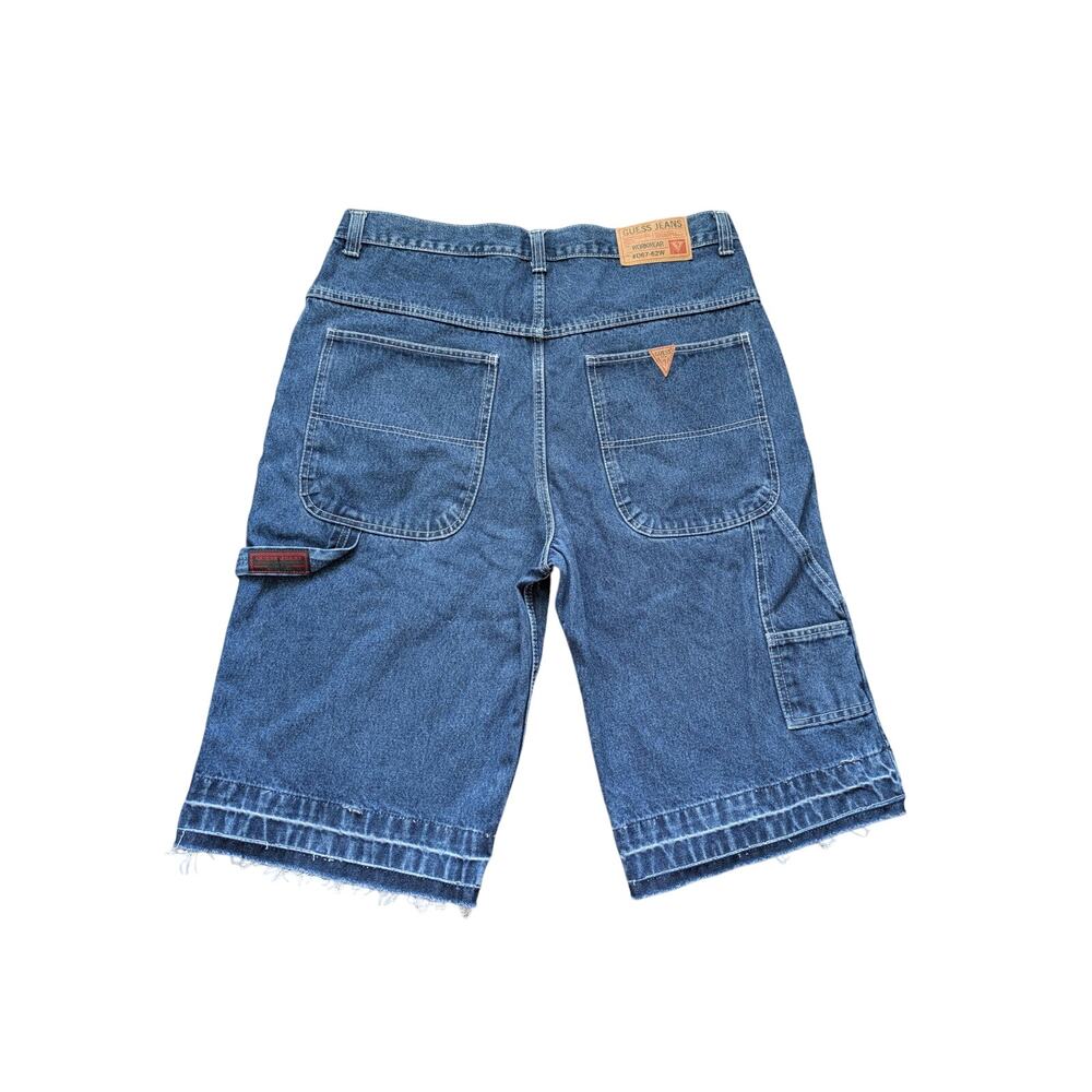 Y2K Guess Jeans Carpenter Baggy Shorts Mens 40 Blue Skater Workwear Jorts Beach
